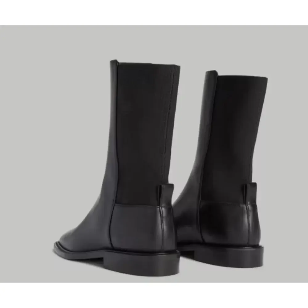 Everlane The City Leather Chelsea Boot Pull-On Square Toe Black Size 8 NWOB_2